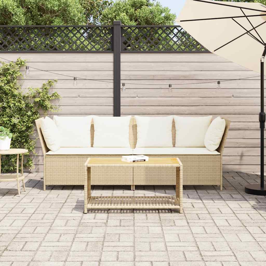 sodo sofa su pagalvėlėmis, smėlio, poliratanas - Namų Idėja