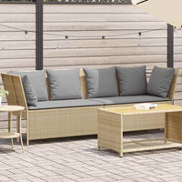 sodo sofa su pagalvėlėmis, smėlio, poliratanas - Namų Idėja