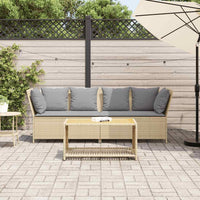 sodo sofa su pagalvėlėmis, smėlio, poliratanas - Namų Idėja