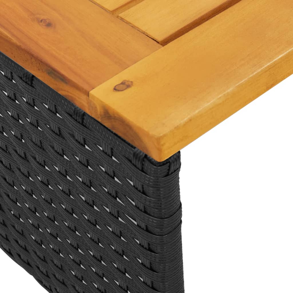 Sodo sofa su stalu/pagalvėlėmis, juoda, poliratanas, L formos - Namų Idėja