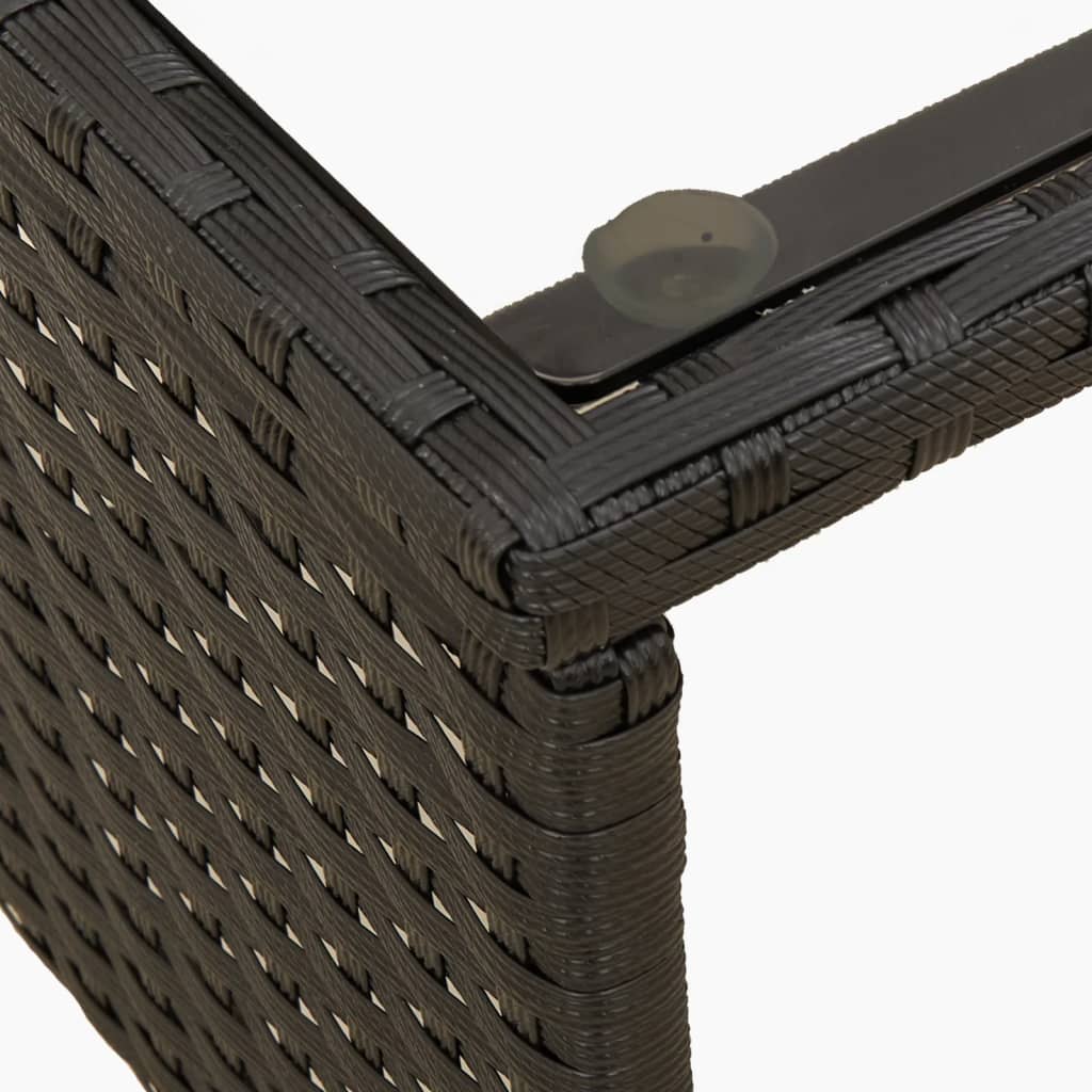 Sodo sofa su stalu/pagalvėlėmis, juoda, poliratanas, L formos - Namų Idėja