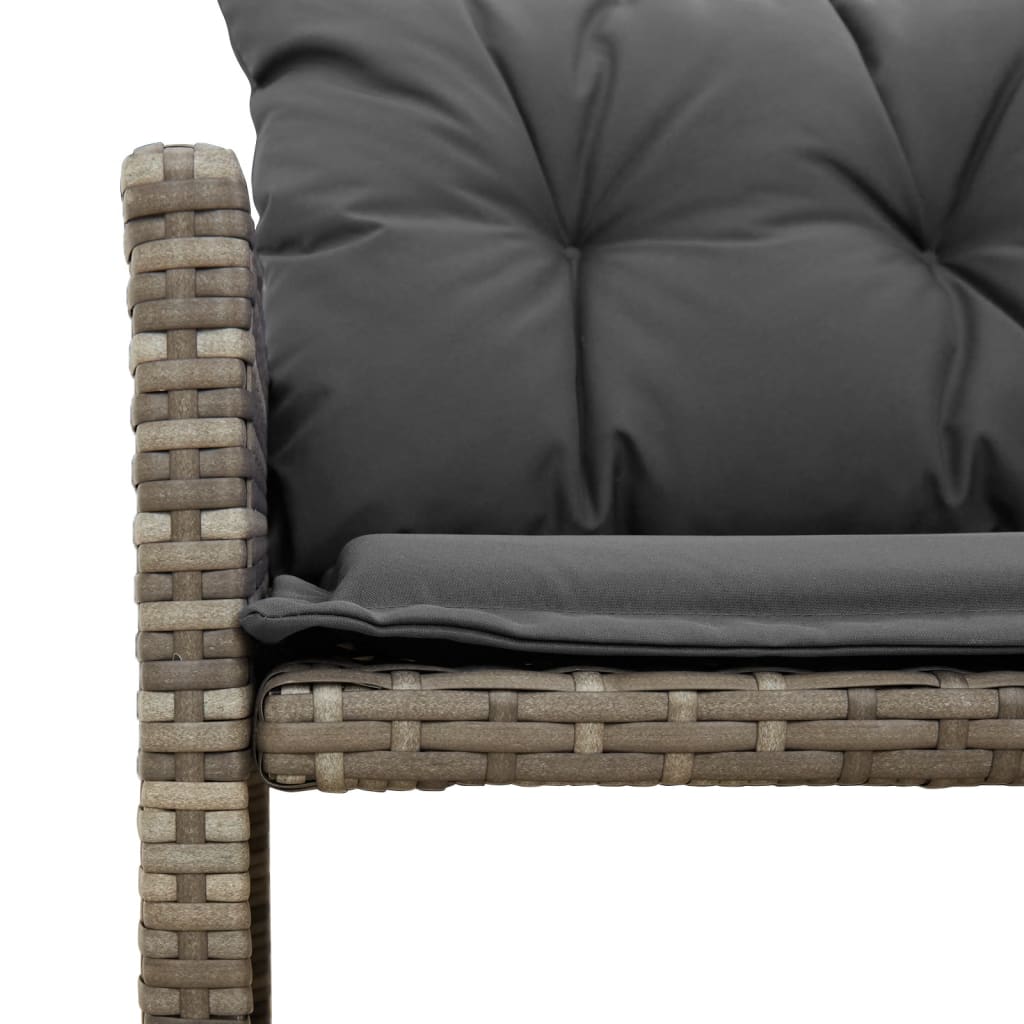 Sodo sofa su stalu/pagalvėlėmis, pilka, poliratanas, L formos - Namų Idėja