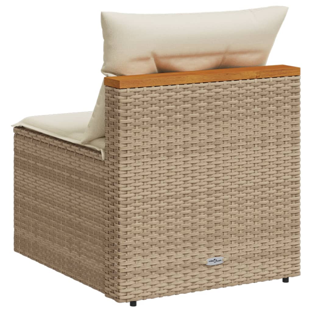 Sodo sofos dalys su pagalvėlėmis, 2vnt., smėlio, poliratanas - Namų Idėja