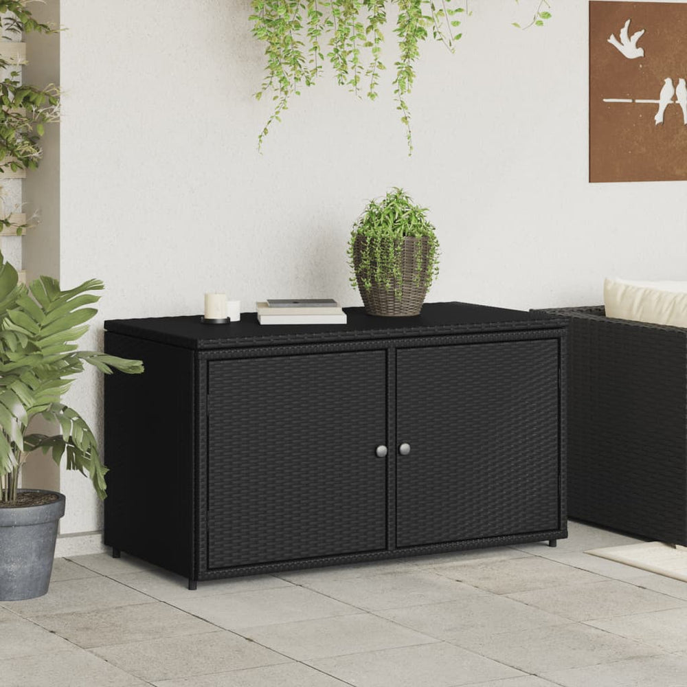 Sodo spintelė daiktams, juoda, 110x55x60,5cm, poliratanas - Namų Idėja