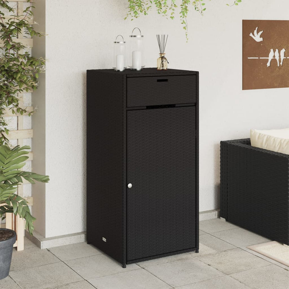 Sodo spintelė daiktams, juoda, 55x55x111cm, poliratanas - Namų Idėja