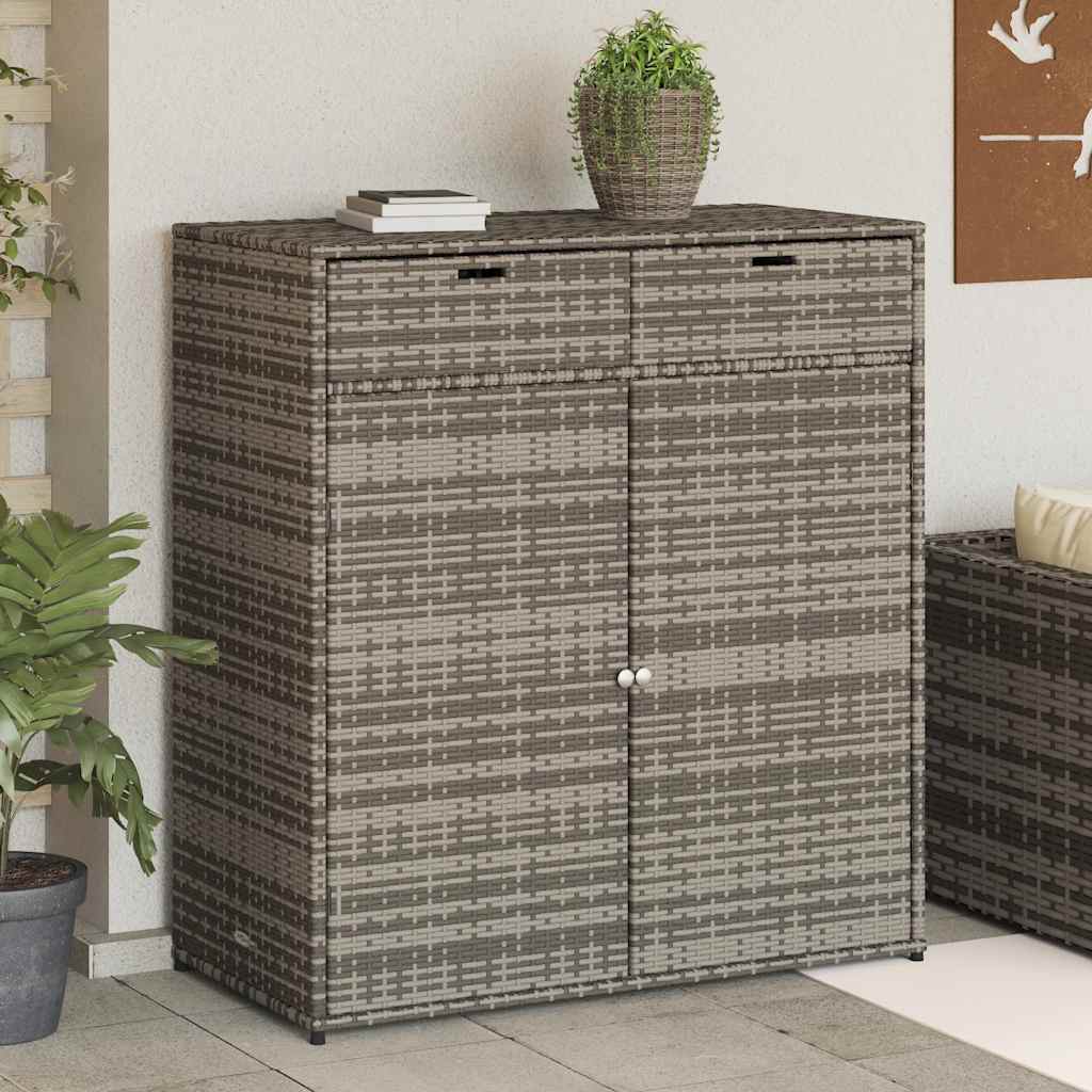 Sodo spintelė daiktams, pilka, 105x55x113cm, poliratanas - Namų Idėja