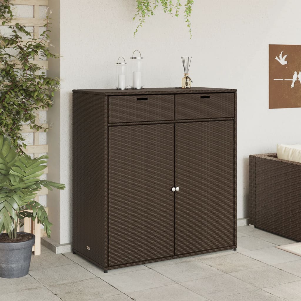 Sodo spintelė daiktams, ruda, 105x55x113cm, poliratanas - Namų Idėja