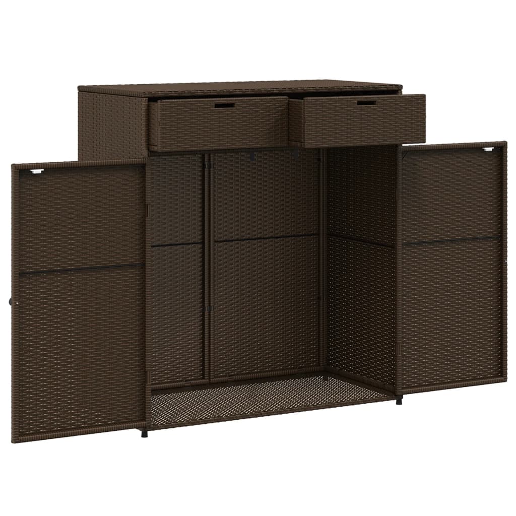Sodo spintelė daiktams, ruda, 105x55x113cm, poliratanas - Namų Idėja