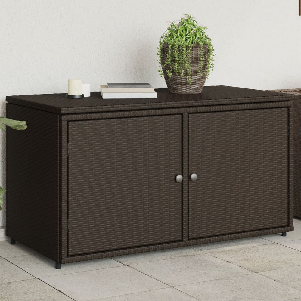 Sodo spintelė daiktams, ruda, 110x55x60,5cm, poliratanas - Namų Idėja