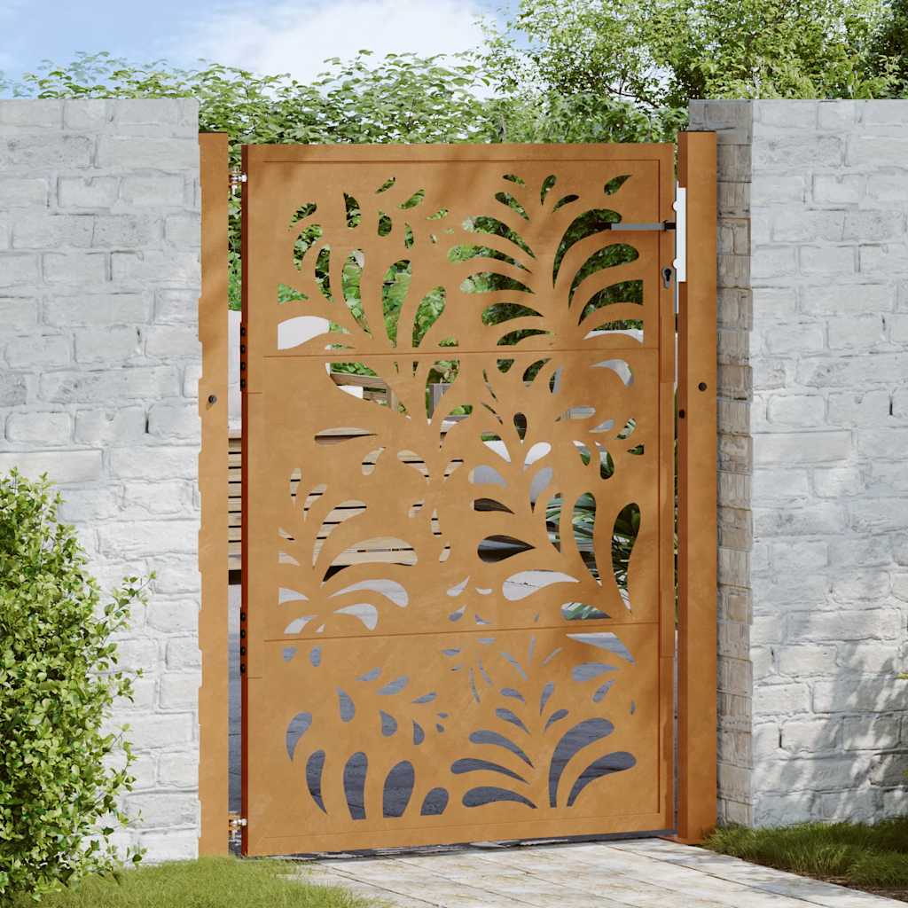 sodo vartai 105x130cm atmosferos poveikio plieno bangų dizainas - Namų Idėja