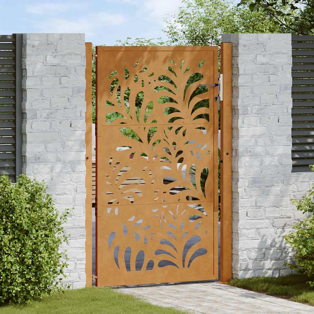 sodo vartai 105x155cm atmosferos poveikio plieno bangų dizainas - Namų Idėja