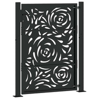 sodo vartai juodi 105x130 cm plieno liepsnos dizainas - Namų Idėja