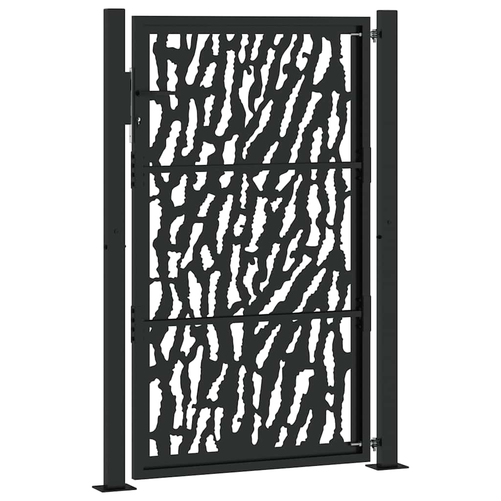 sodo vartai juodi 105x155 cm plieno pėdsakų dizainas - Namų Idėja