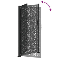 sodo vartai juodi 105x205 cm plieno lapų dizainas - Namų Idėja