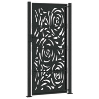 sodo vartai juodi 105x205 cm plieno liepsnos dizainas - Namų Idėja