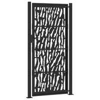 sodo vartai juodi 105x205 cm plieno pėdsakų dizainas - Namų Idėja