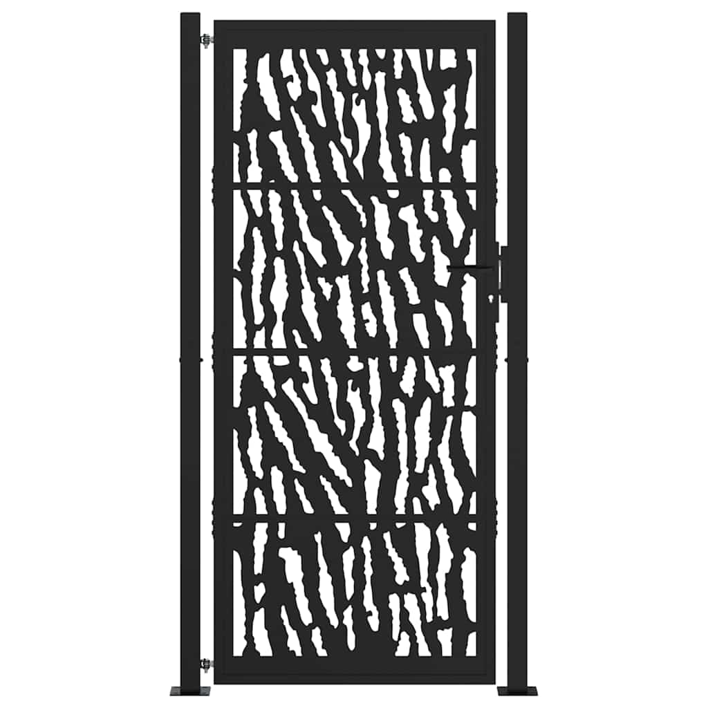 sodo vartai juodi 105x205 cm plieno pėdsakų dizainas - Namų Idėja