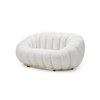 Sofa FLORENCIA, 2 vietų, balta, boucle