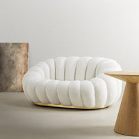 Sofa FLORENCIA, 2 vietų, balta, boucle
