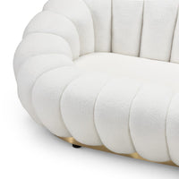 Sofa FLORENCIA, 2 vietų, balta, boucle
