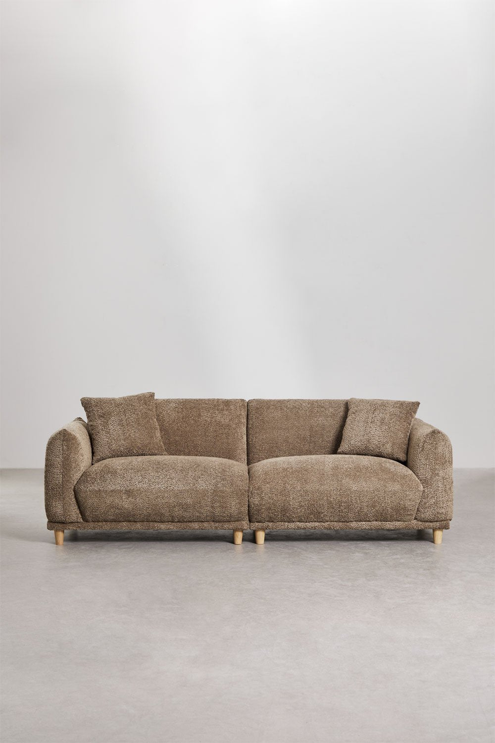 Trivietė sofa ERICK iš boucle audinio, šokolado
