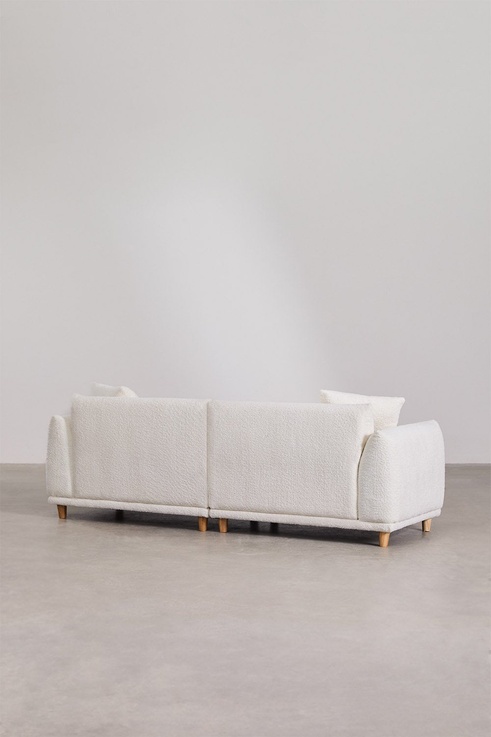 Trivietė sofa ERICK iš boucle audinio, balta