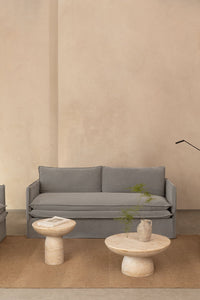 Trivietė sofa GREJSA visu dydžiu, tamsiai pilka linas