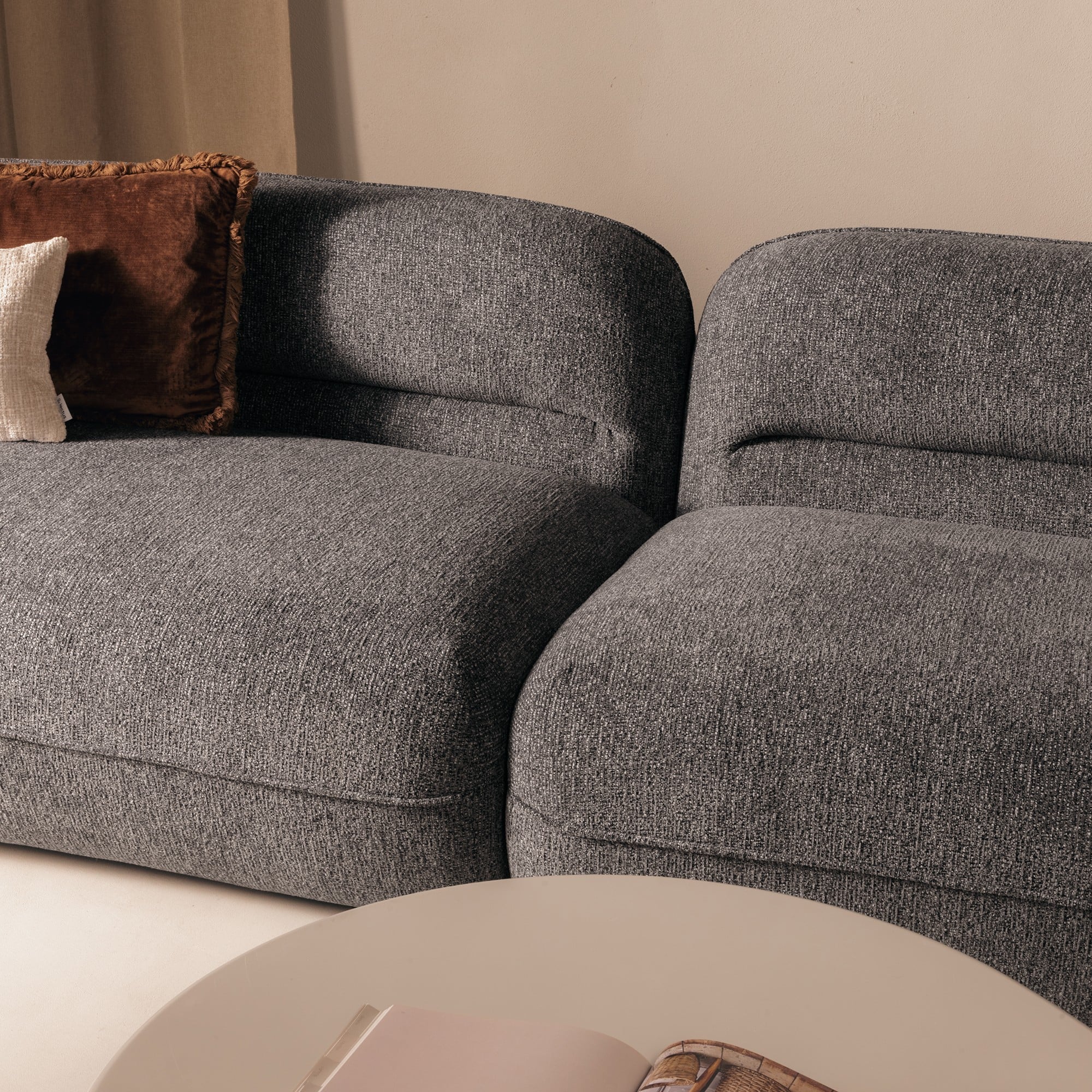 Keturvietė sofa MALDON, šenilis, pilka