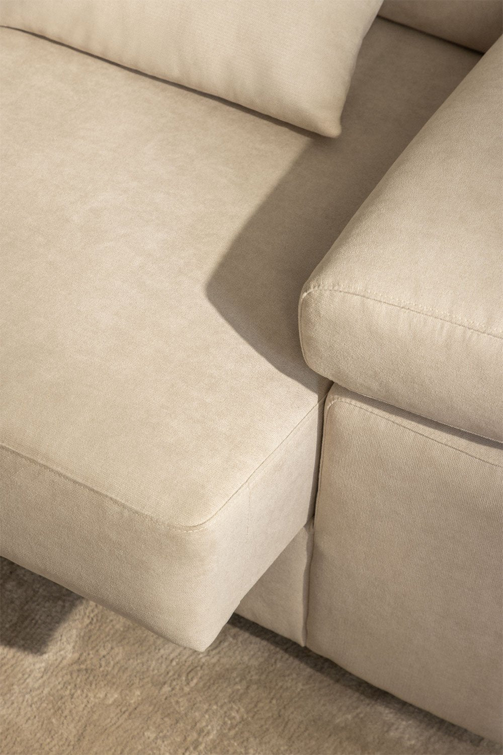 Trivietė sofa LUVANO su šezlongu iš audinio, kairinė