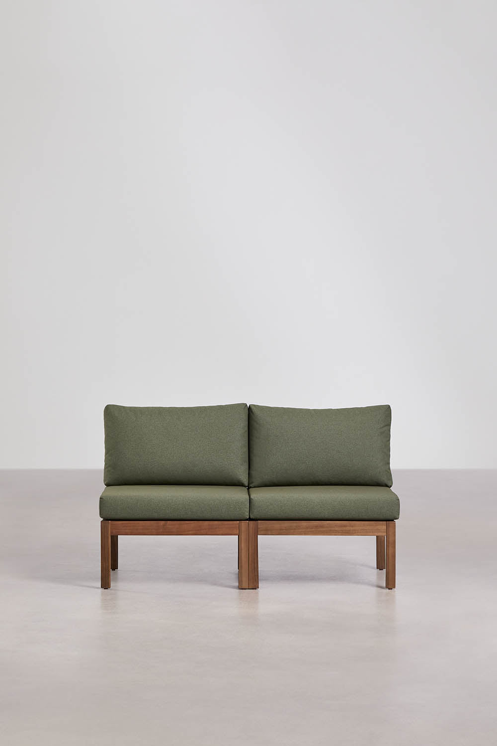 Sofa BIRTA, 2 vietų, akacijos, virvelė, alyvuogių žalia