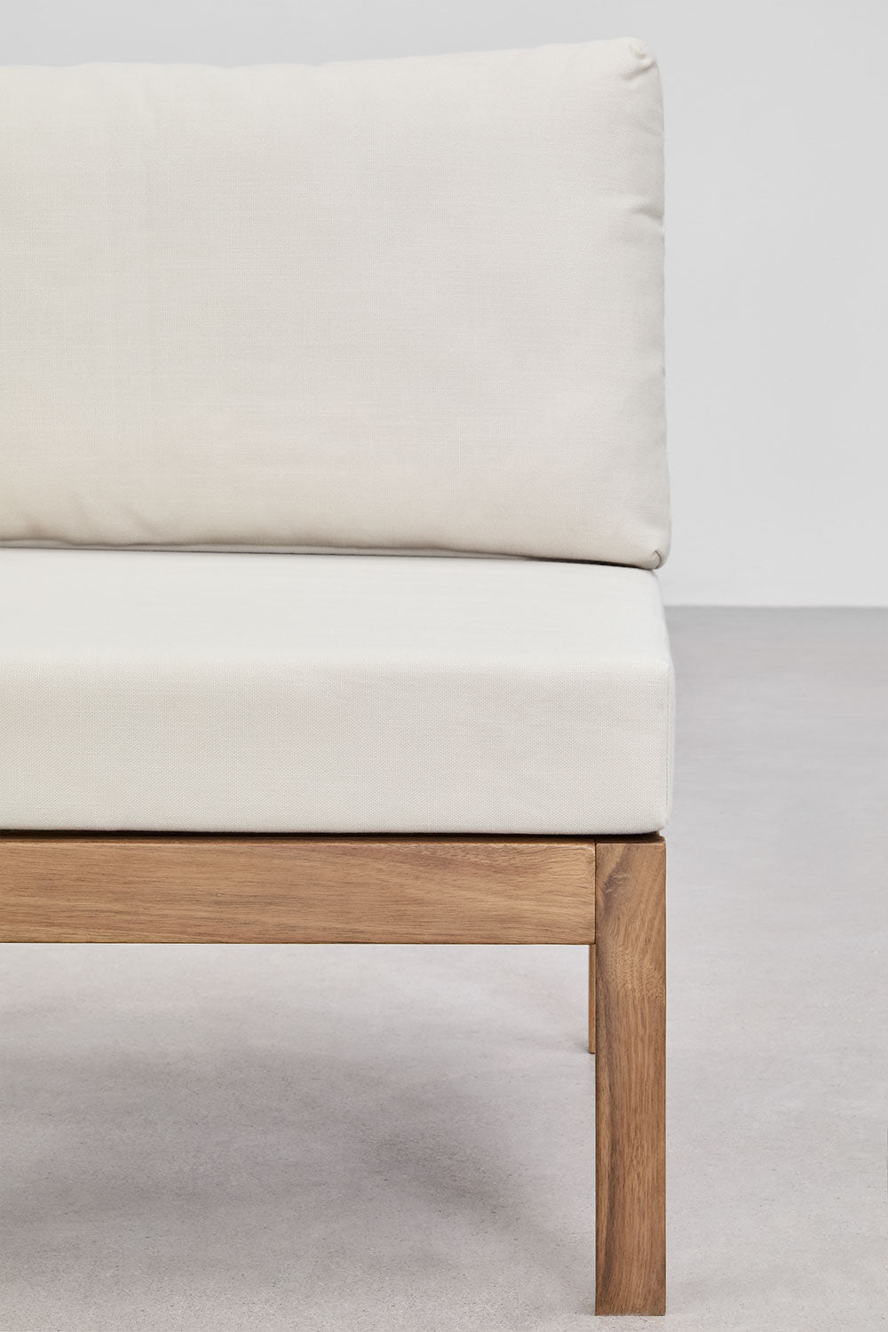 Sofa BIRTA, 2 vietų, akacijos, virvelė, balta gardenia