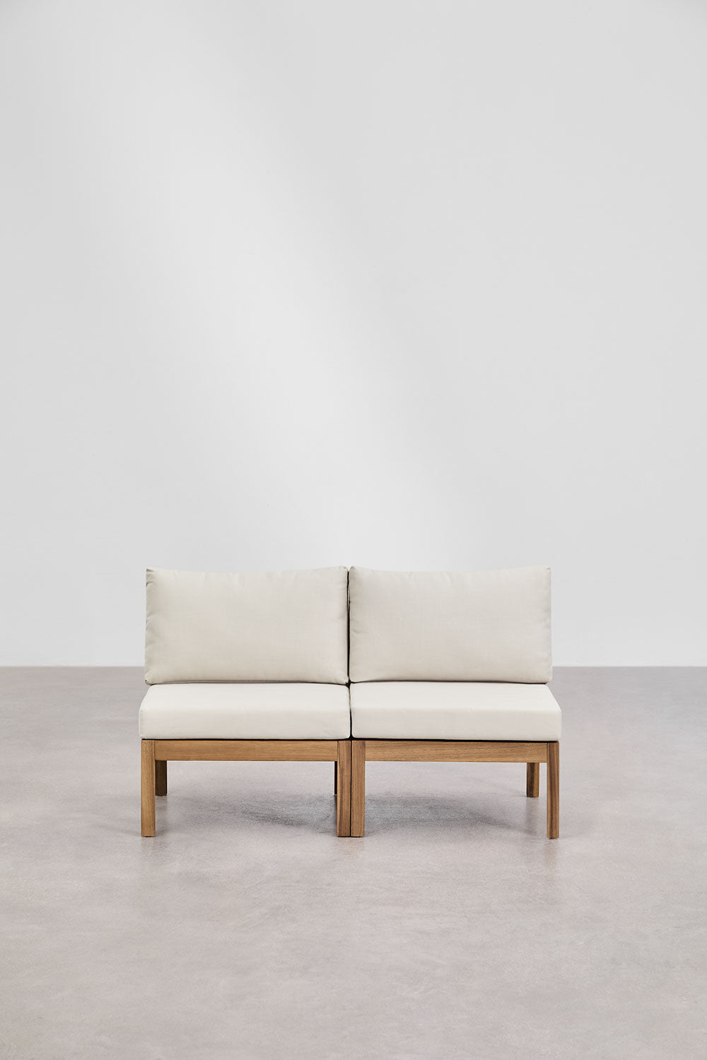 Sofa BIRTA, 2 vietų, akacijos, virvelė, balta gardenia