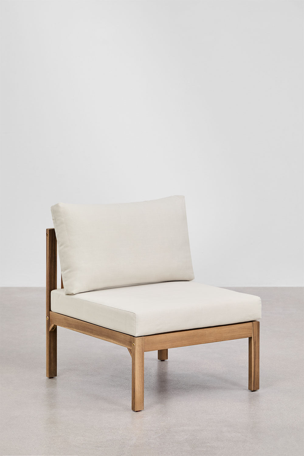 Sofa BIRTA, 2 vietų, akacijos, virvelė, balta gardenia