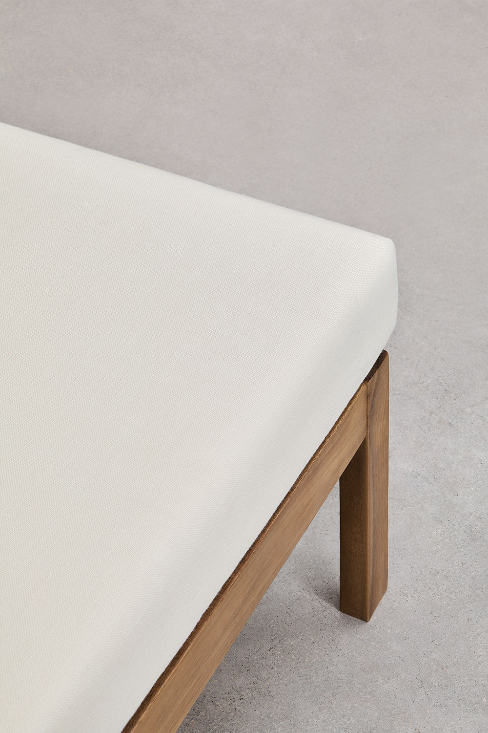 Sofa BIRTA, 2 vietų, akacijos, virvelė, balta gardenia