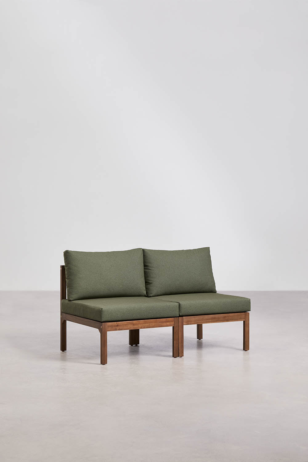 Sofa BIRTA, 2 vietų, akacijos, virvelė, balta gardenia