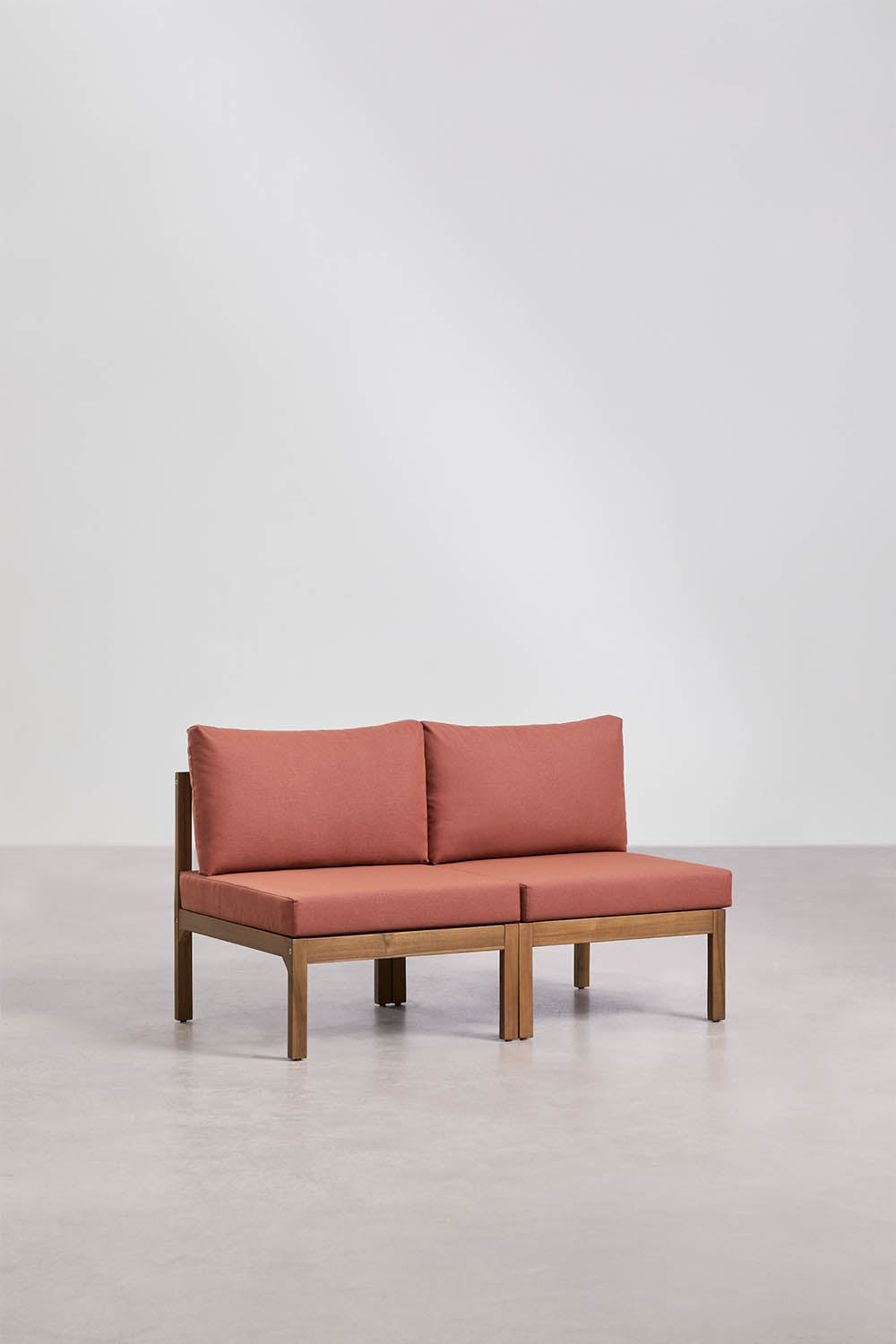 Sofa BIRTA, 2 vietų, akacijos, virvelė, terakota