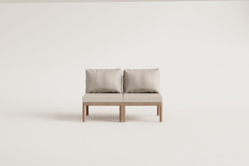 Sofa BIRTA, 2 vietų, akacijos, virvelė, terakota
