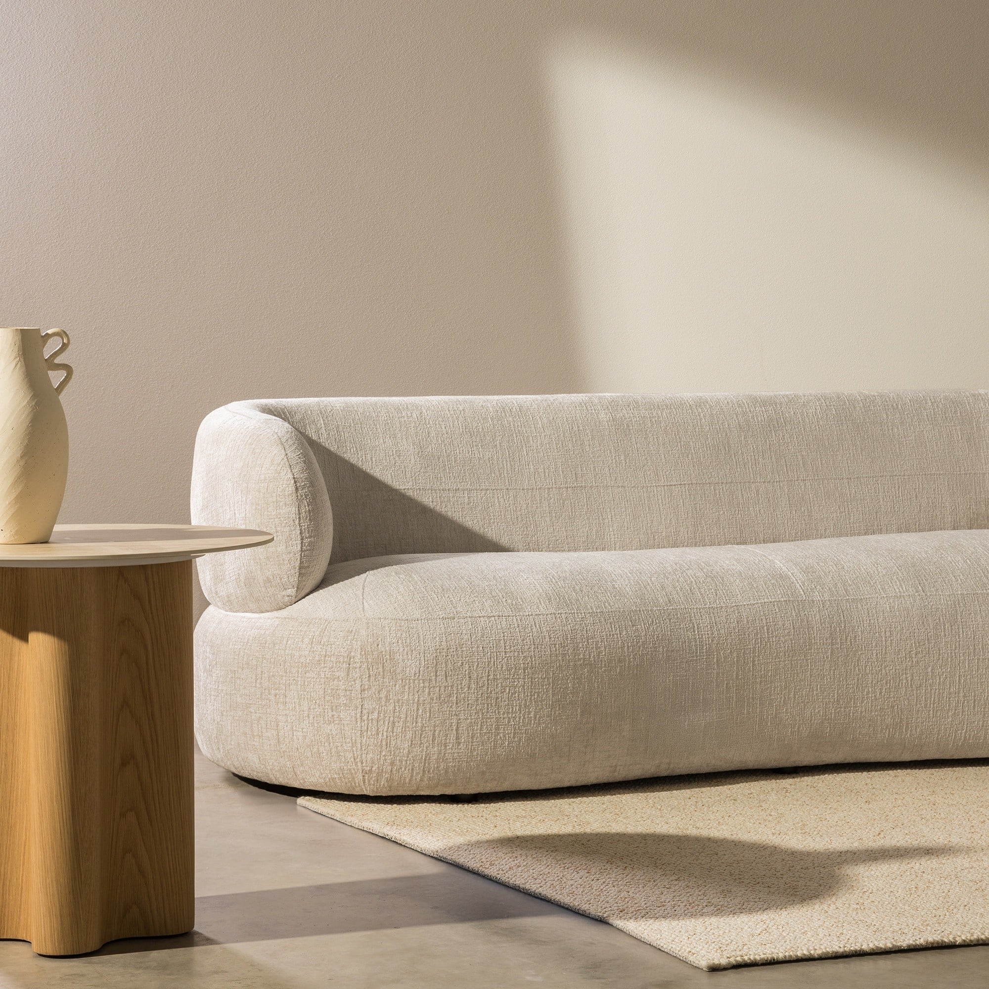 ZILINE sofa, chenille, light beige