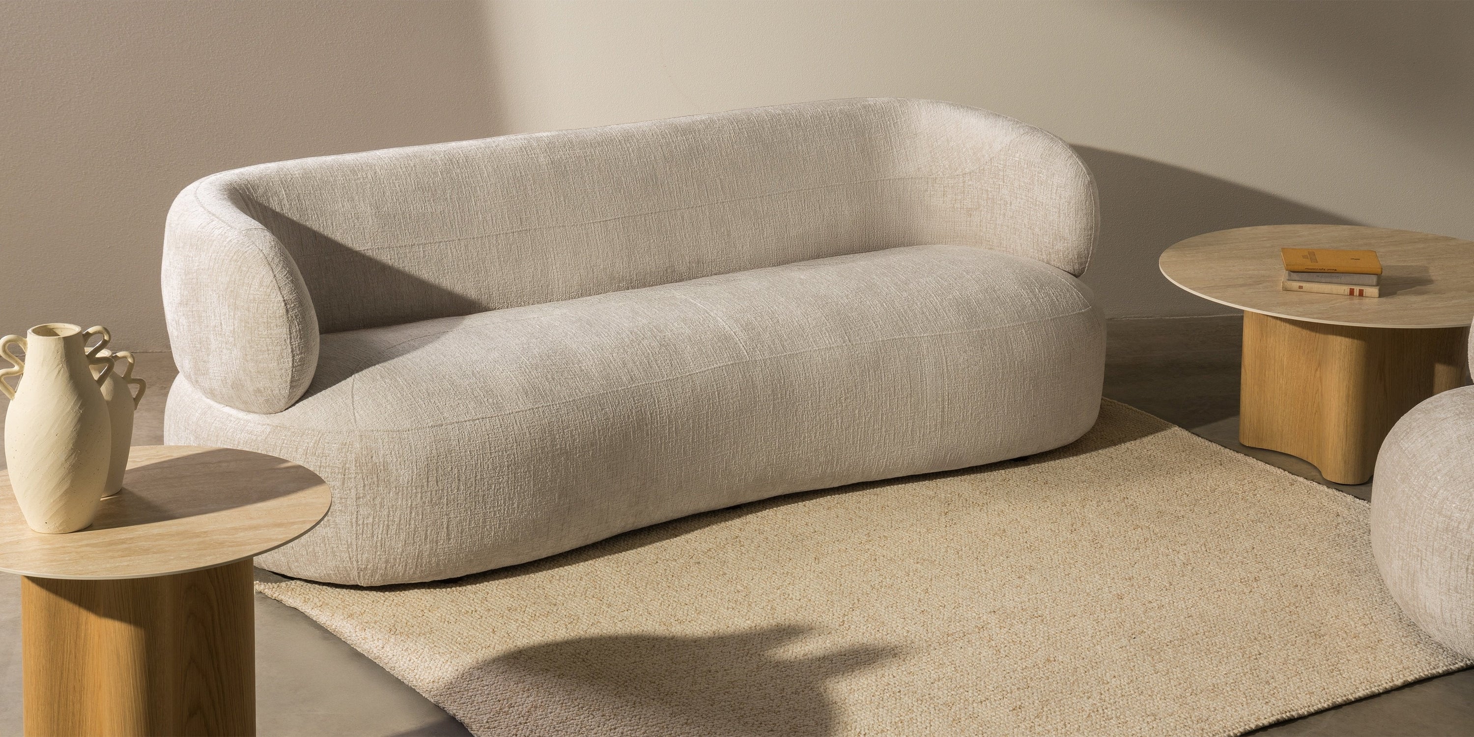 ZILINE sofa, chenille, light beige