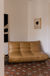 Sofa-lova MATENA, dirbtinė oda šviesiai ruda
