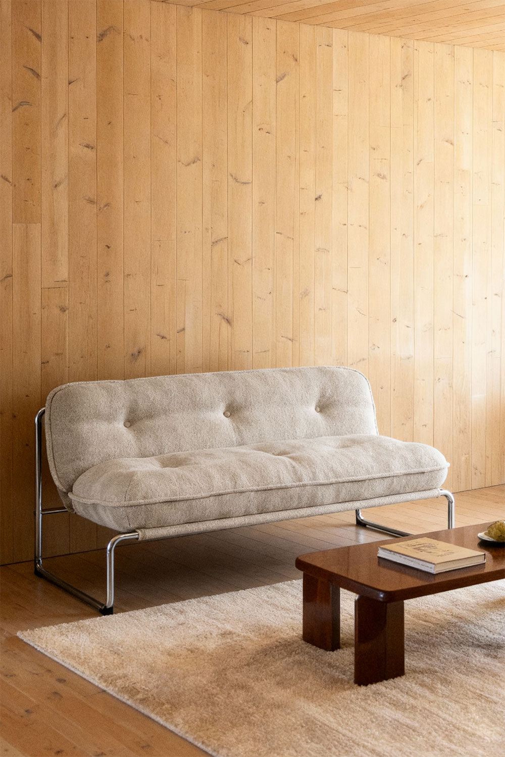 Dvivietė sofa MATILENA, natūralus boucle
