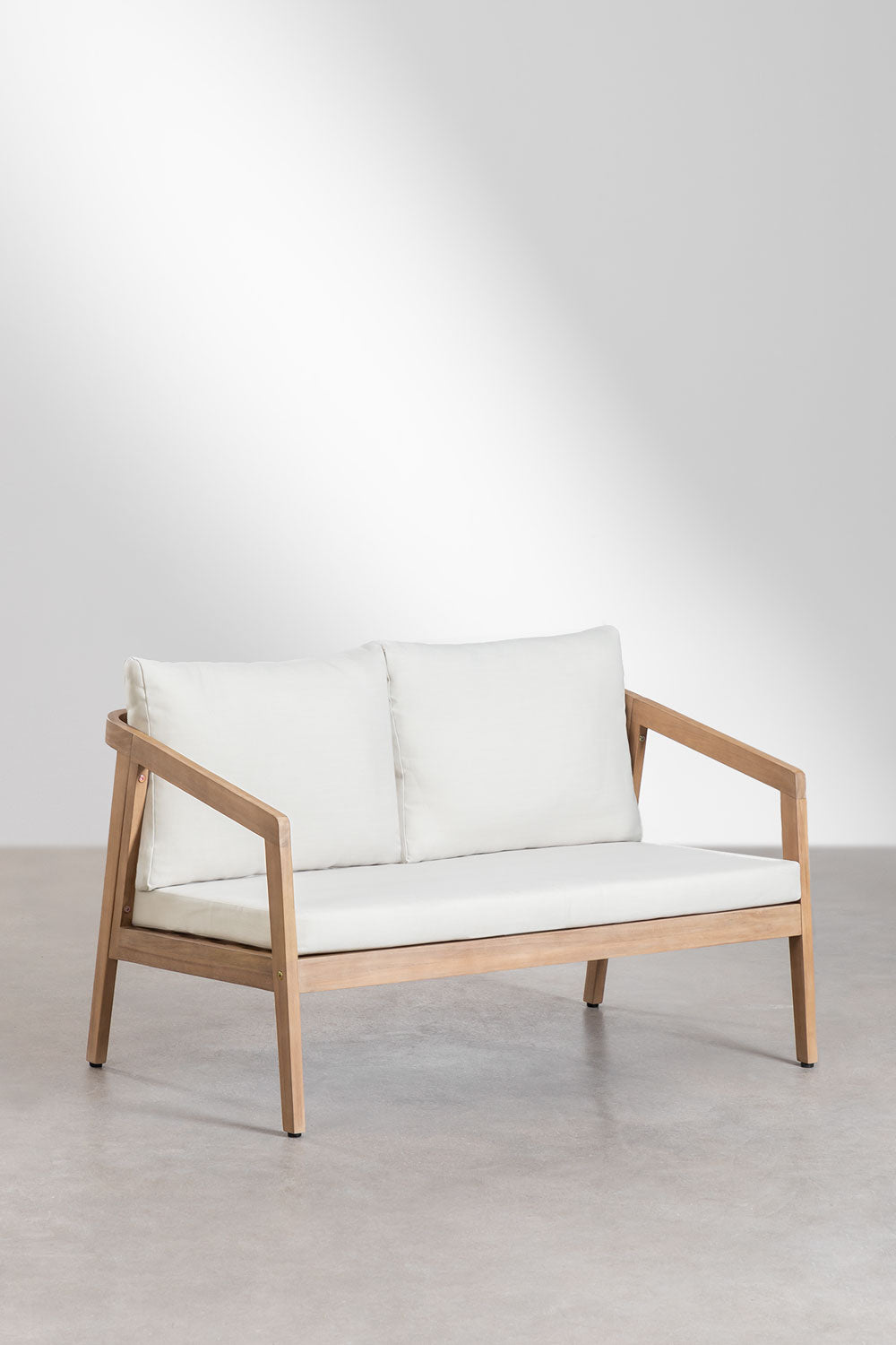 Sofa KAROLINA, 2 vietų, akacijos mediena, šviesiai ruda (1)
