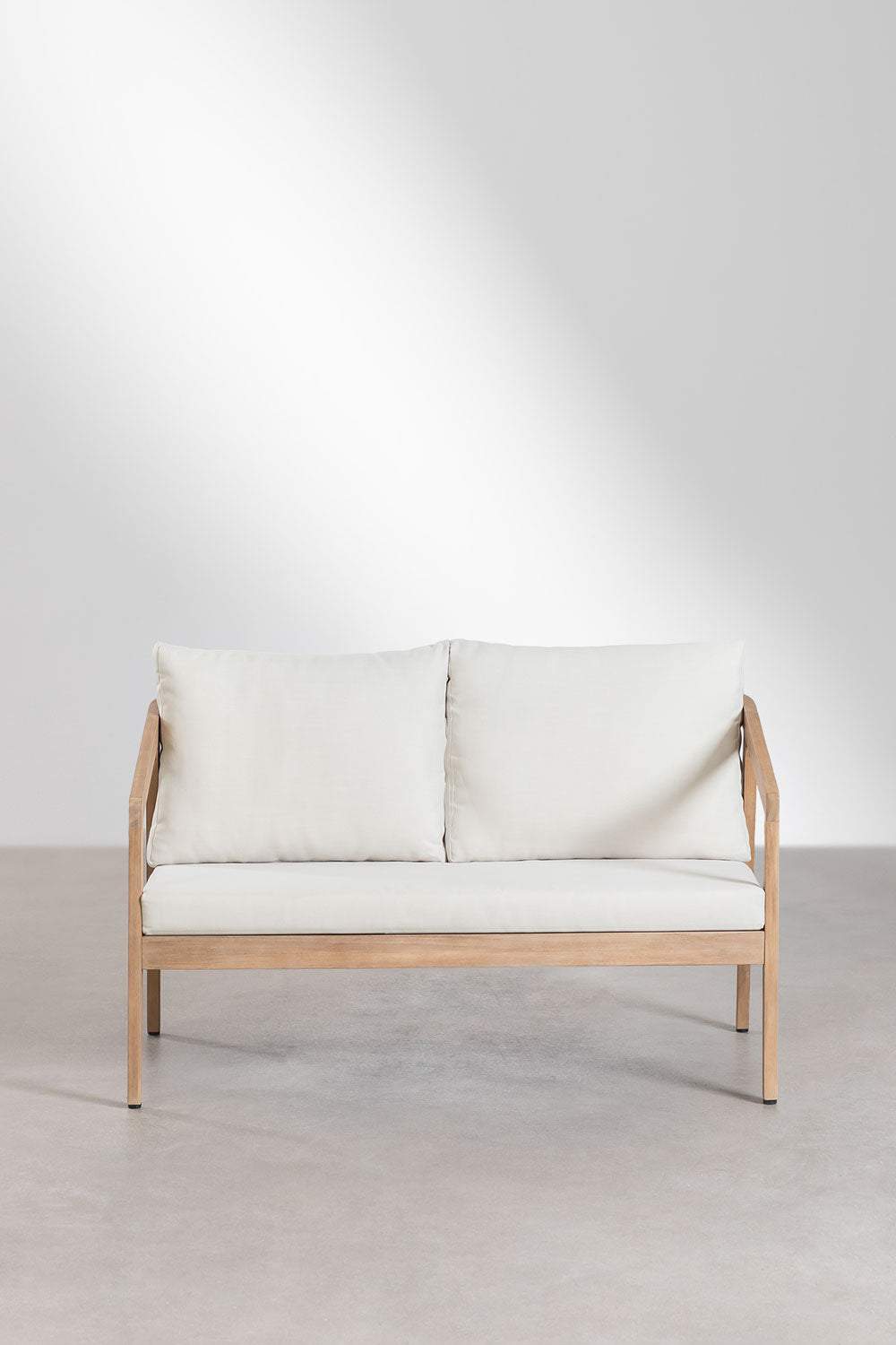 Sofa KAROLINA, 2 vietų, akacijos mediena, šviesiai ruda (1)