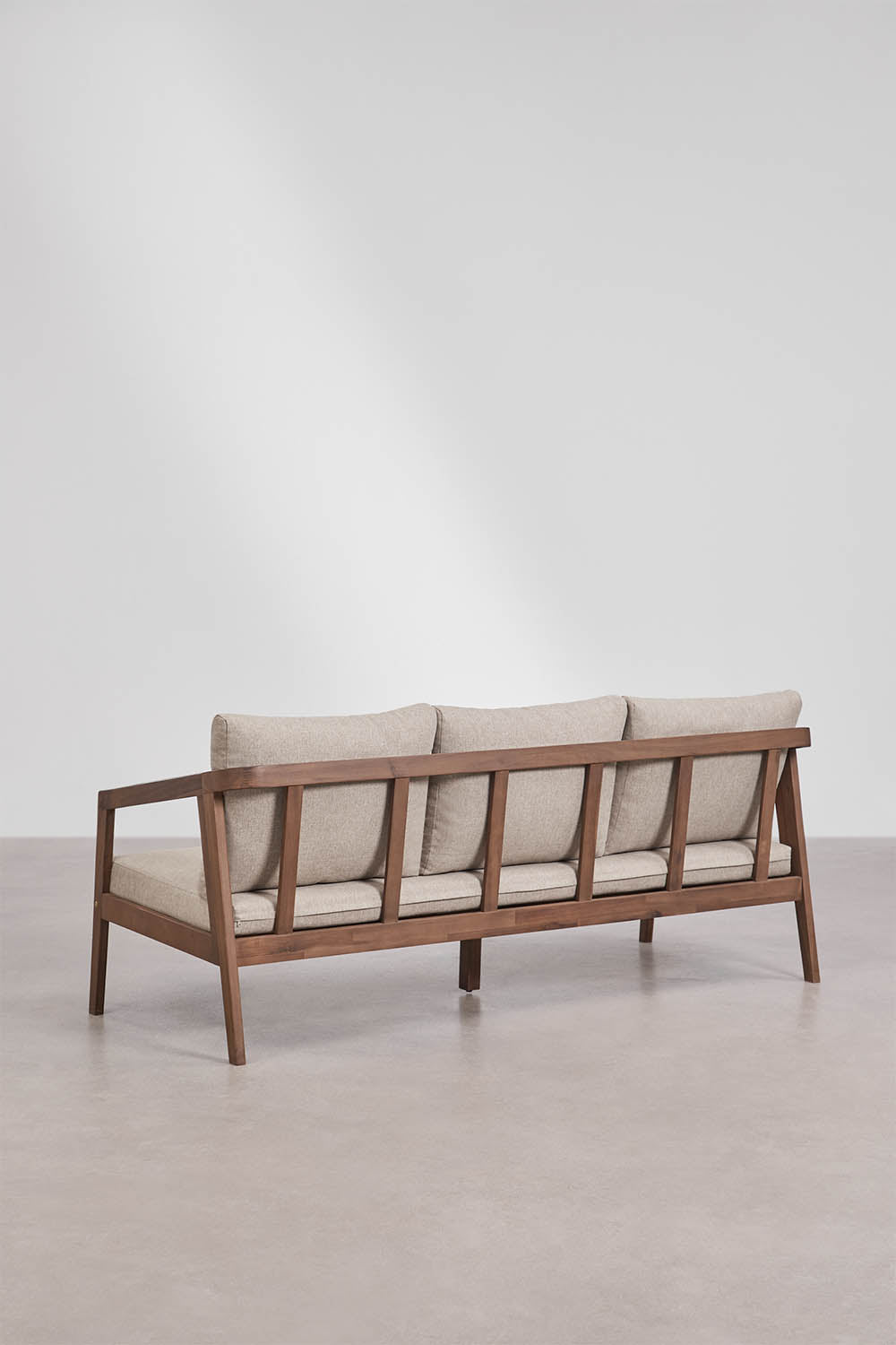 Sofa KAROLINA, 3 vietų, akacijos mediena, tamsus