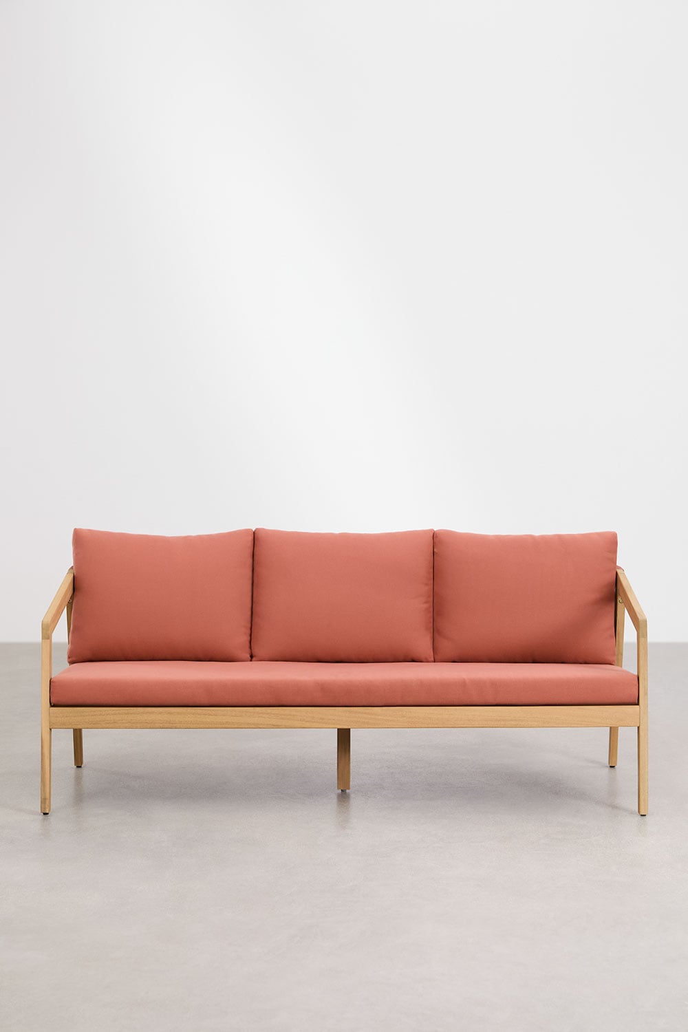 Sofa KAROLINA, 3 vietų, akacijos mediena + virvelė, šviesiai ruda (2)
