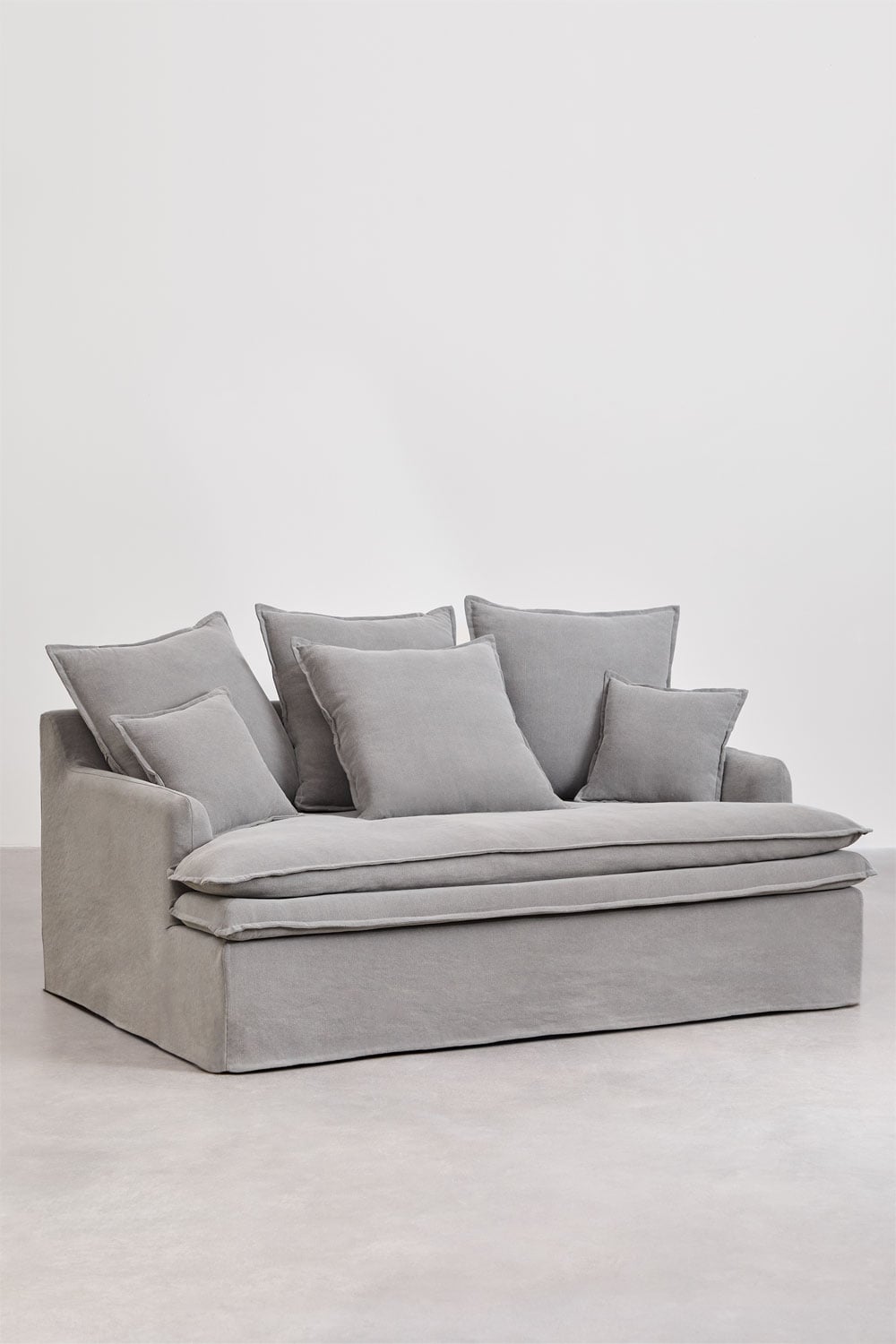 Sofa su gultu GREJSA tamsiai pilka spalvos, linas