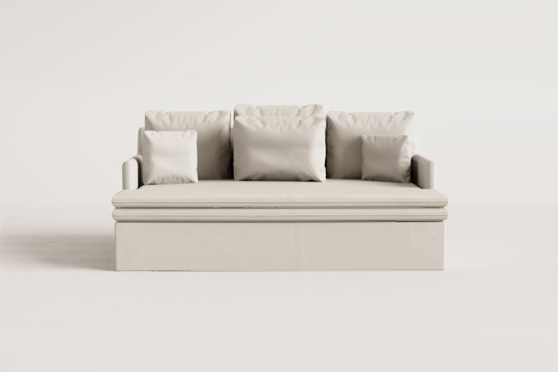 Sofa su gultu GREJSA bendroje kompozicijoje