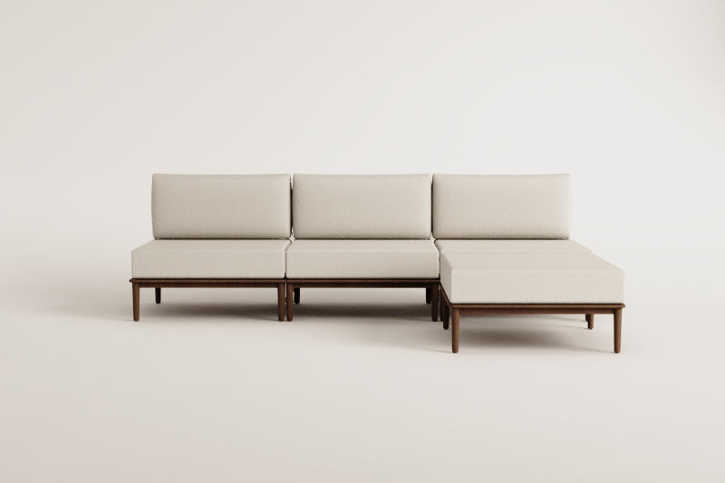 MODENA Sofa, 3-seater with pouf