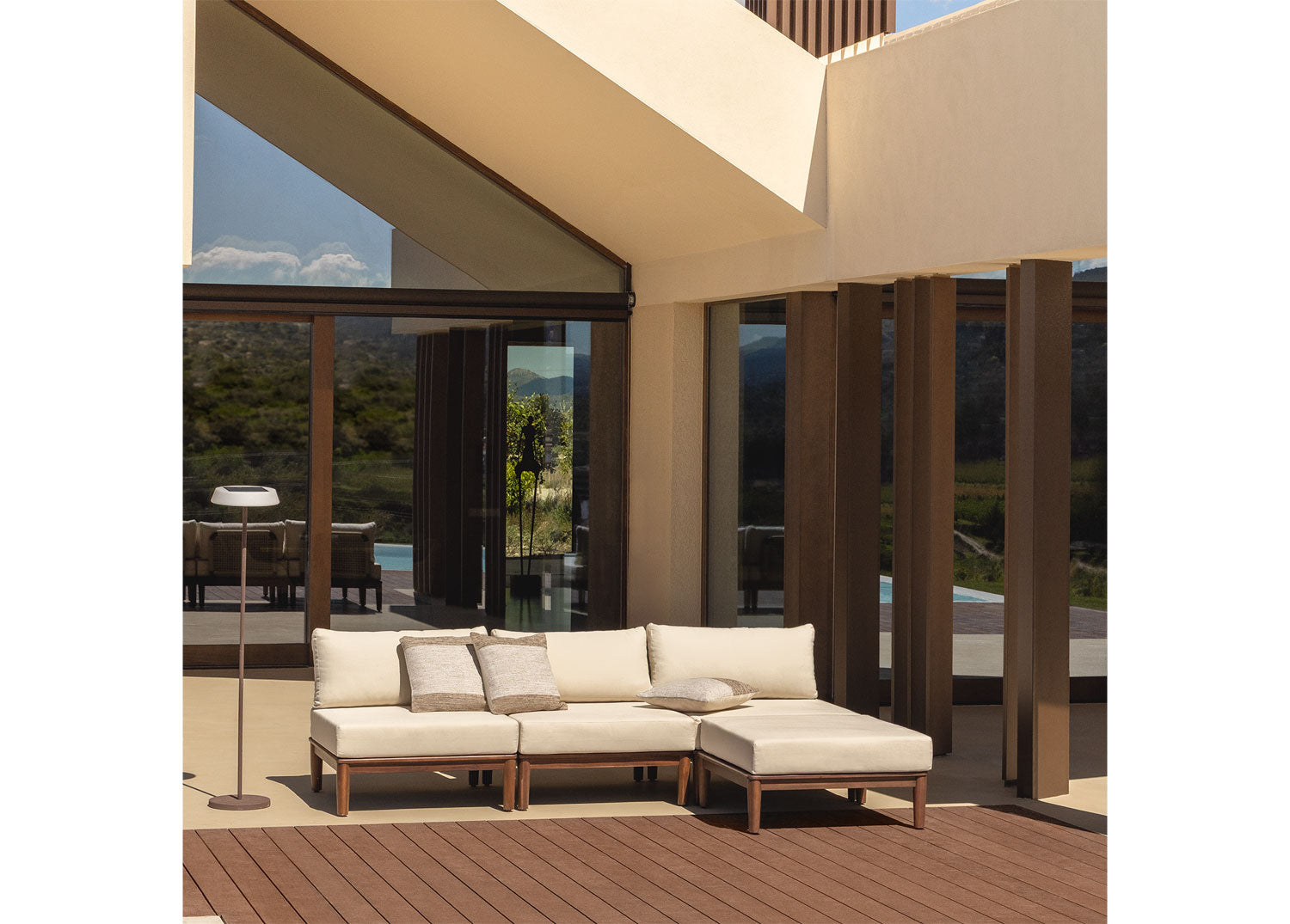 MODENA Sofa, 3-seater with pouf
