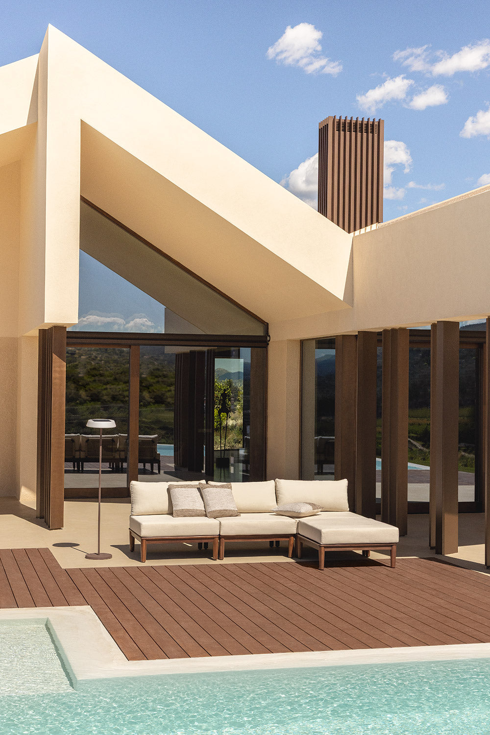 MODENA Sofa, 3-seater with pouf
